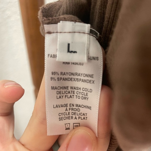 House of Harlow 1960 Brown Ribbed Bodysuit - Picture 4 of 4